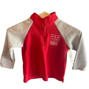 WonderKids fleece quarter zip red grey NEW NWT 3T